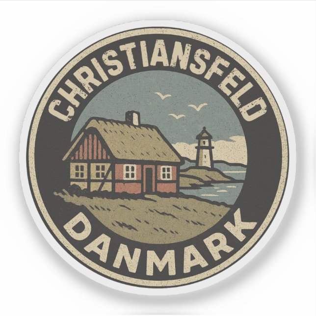 Christiansfeld, Denmark Danmark  Sticker (Front)