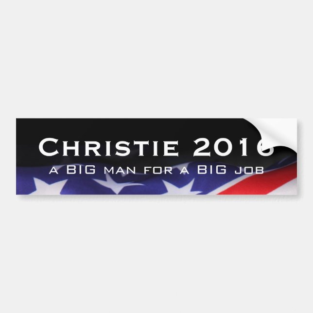 CHRISTIE 2016 Big Man Big Job Bumper Sticker (Front)