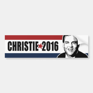 Christie 2016 Star Red White and Blue Bumper - cop Bumper Sticker