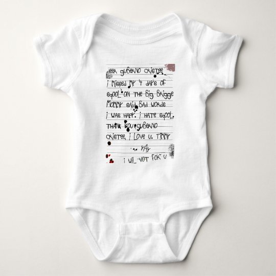 Christie Bridge Scandal Timmy's letter to the Guv Baby Bodysuit