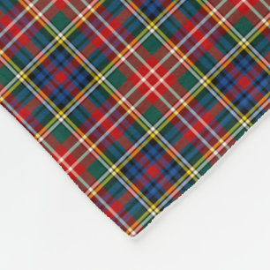 Christie Clan Colorful Red Scottish Tartan Fleece Blanket