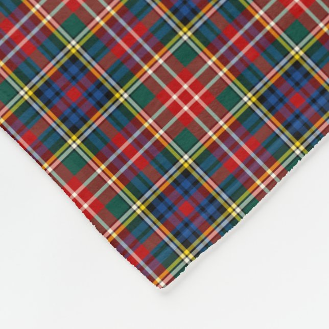 Christie Clan Colorful Red Scottish Tartan Fleece Blanket (Corner)