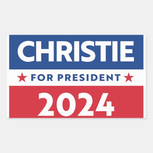 CHRISTIE FOR PRESIDENT 2024 RECTANGULAR STICKER