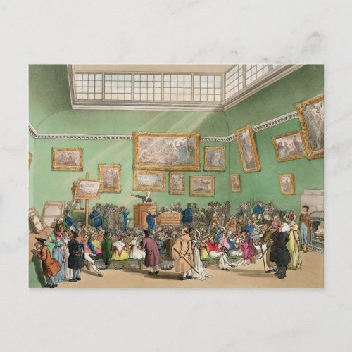 Christies Auction Room aquatinted by J Bluck Postcard