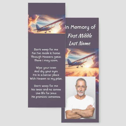 Christiian Memorial Photo Pilot Airplane Flying 