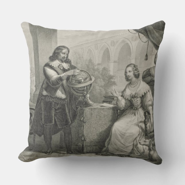 Christina (1626-89) Queen of Sweden, from a series Throw Pillow (Front)