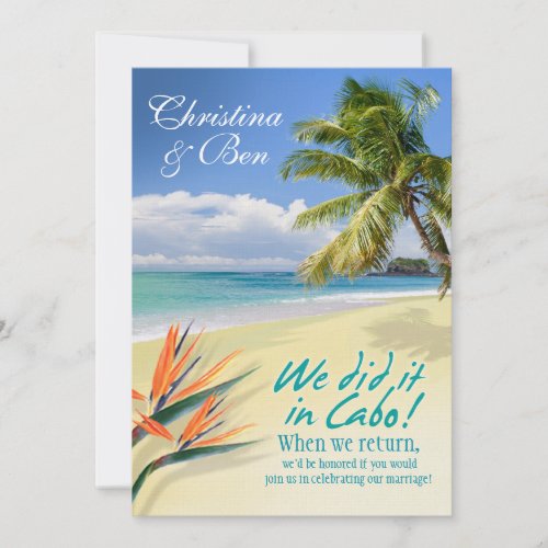 Christina EMERALD WATERS Cabo reception linen Invitation