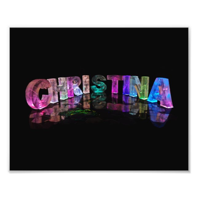 Christina - Modern Names in 3D Lights Photo Print (Front)