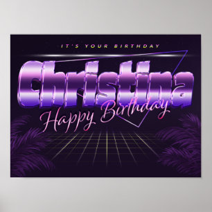 Christina Name First name retro Poster Birthday