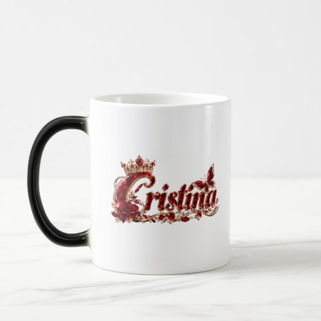 Christina Ruby Crystal Luxury Name Color Morph Mug (Left)