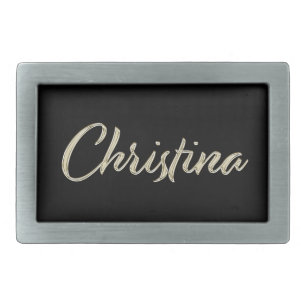 Christina white gold Handwriting belt Buckle