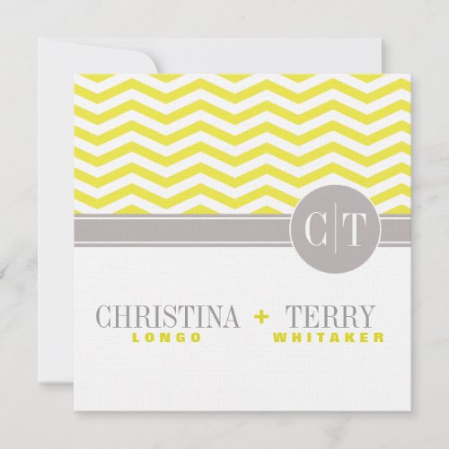 Christinas Chic Chevron Save the Date  yellow