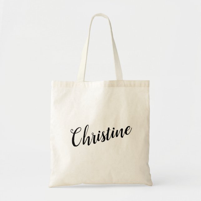 Christine Customizable Script Design Tote Bag (Front)