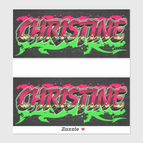 Christine First Name Graffiti Sticker