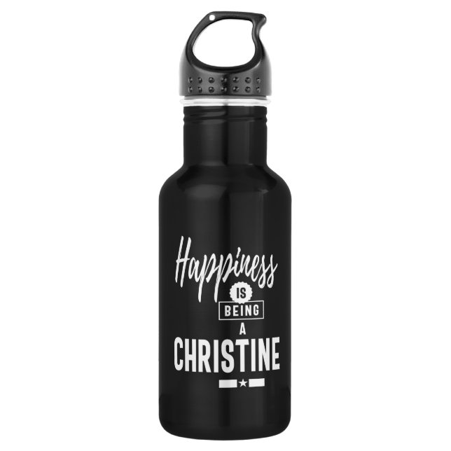 Christine Personalized Name Birthday Gift Stainless Steel Water Bottle (Front)