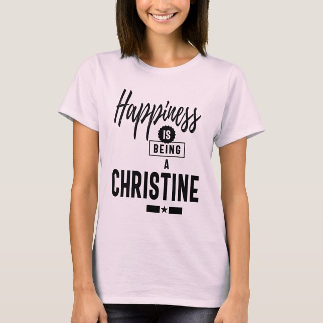 Christine Personalized Name Birthday Gift T-Shirt (Front)