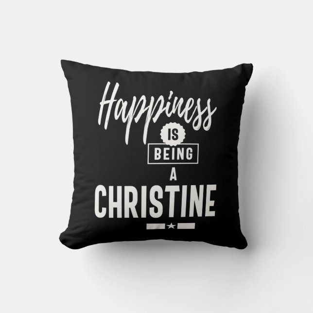 Christine Personalized Name Birthday Gift Throw Pillow (Front)