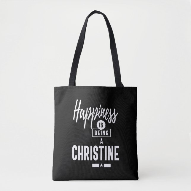 Christine Personalized Name Birthday Gift Tote Bag (Front)