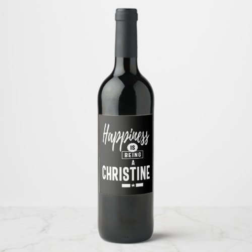 Christine Personalized Name Birthday Gift Wine Label