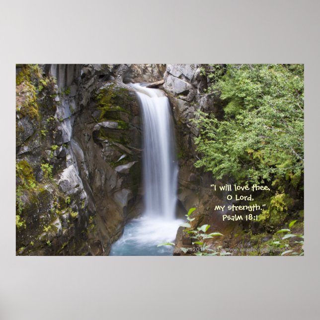 Christine Waterfall HDR Print w/Scripture Verse (Front)