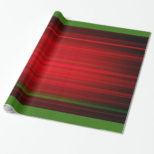 Christma Red Lines With Lime Green Design Wrapping Paper