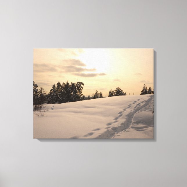 Christman Afternoon Snowy Scene Canvas Print (Front)