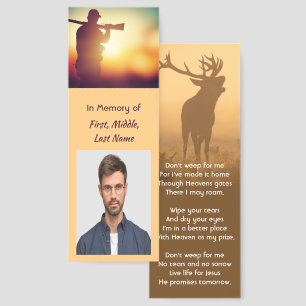 Christman Memorial Keepsake Hunter Stag Deer Bookmarks