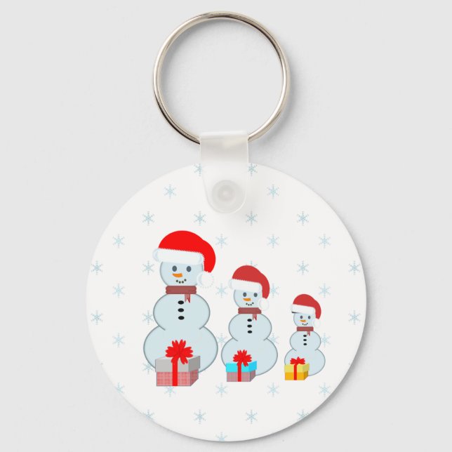Christman snowmen and snowflakes keychain (Front)