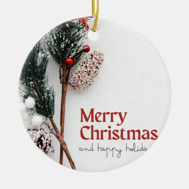 Christmas 11 ceramic ornament (Front)