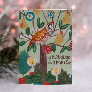 Christmas 12 days of Christmas Partridge Pear Tree Card