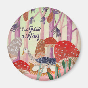 Christmas 12 days of Christmas Six Geese a Laying Magnet