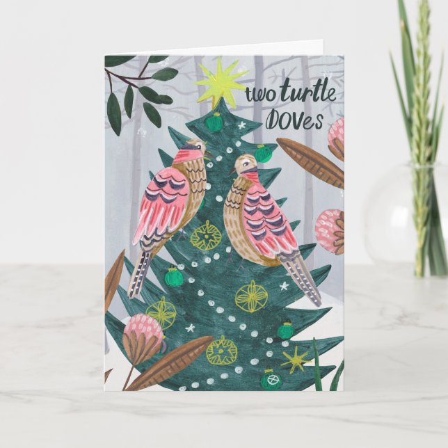Christmas 12 days of Christmas Two turtle Doves Card (Front)