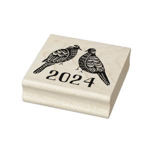 Christmas 12 days of Christmas Two turtle Doves Rubber Stamp