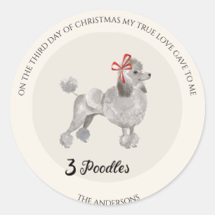 Christmas 12 Dogs of Christmas 12 Days Third Day Classic Round Sticker