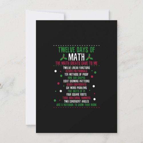 Christmas 12days of Math Invitation