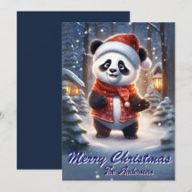 Christmas 1 panda, Happy Holidays, Christmas card