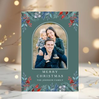 Christmas 1 Photo Arch Watercolor Botanical