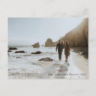 Christmas 1 photo botanical floral folded holiday postcard