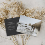 Christmas 1 photo botanical floral folded holiday  postcard<br><div class="desc">Mery Christmas modern elegant watercolor dried botanical floral muted colors holiday 1 photo Christmas postcard.</div>