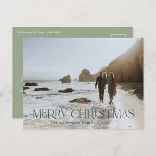 Christmas 1 photo botanical floral stag postcard