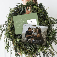 Christmas 1 photo sage green modern typography