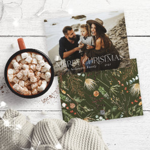 Christmas 1 photo watercolor botanical floral holi holiday card
