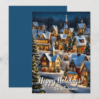 Christmas 1 Village, Happy Holidays,Christmas card