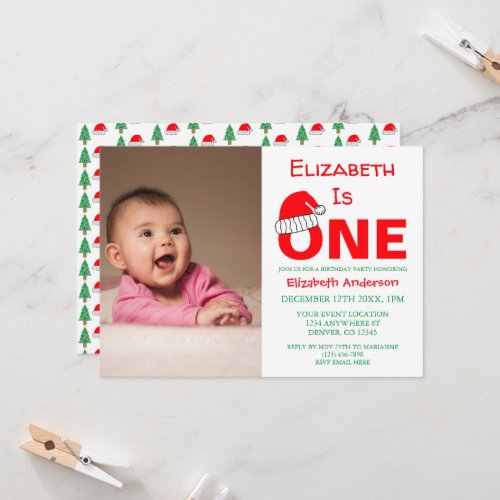 Christmas 1st Birthday Invitation