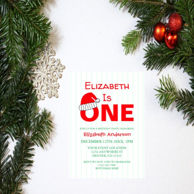 Christmas 1st Birthday Invitation (Creator Uploaded)
