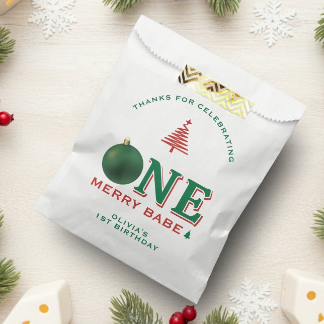 Christmas 1st Birthday Party Merry Ornament Favor Bag (Christmas 1st Birthday Party Merry Ornament Favor Bag
)