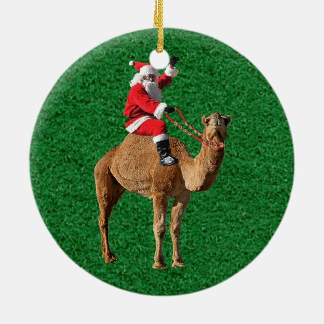 Christmas 2013 Hump Day Camel and Santa Ceramic Ornament (Back)