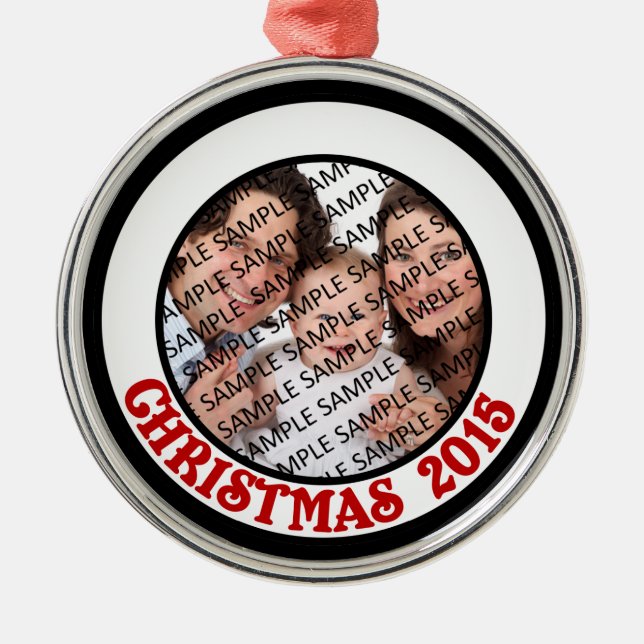 Christmas 2015 Commemorative Photo Round Ornament (Front)