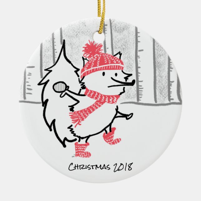 Christmas 2018 ceramic ornament (Front)