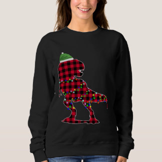 Christmas 2020 Buffalo Plaid Dino Rex Sweatshirt